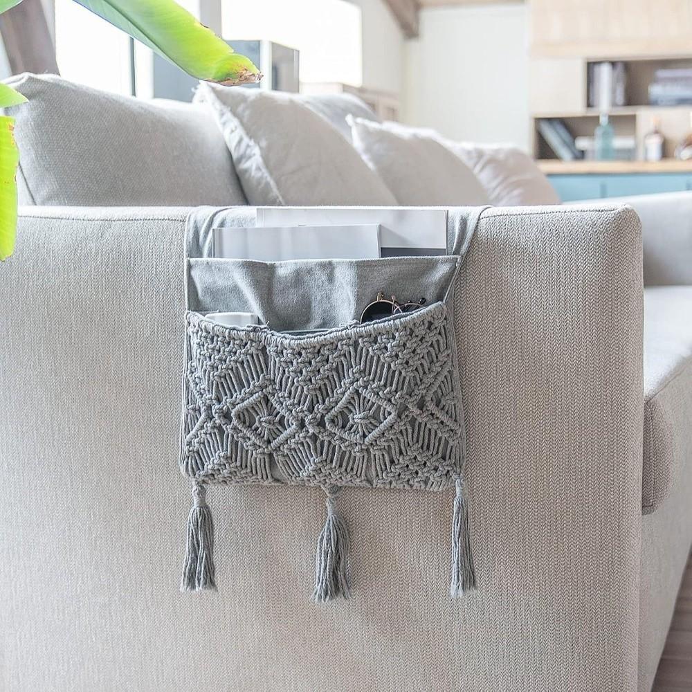 Bohemian Style Sofa Cover Side Pockets Space Saver Sofa Hanging Storage Bag Remote Control