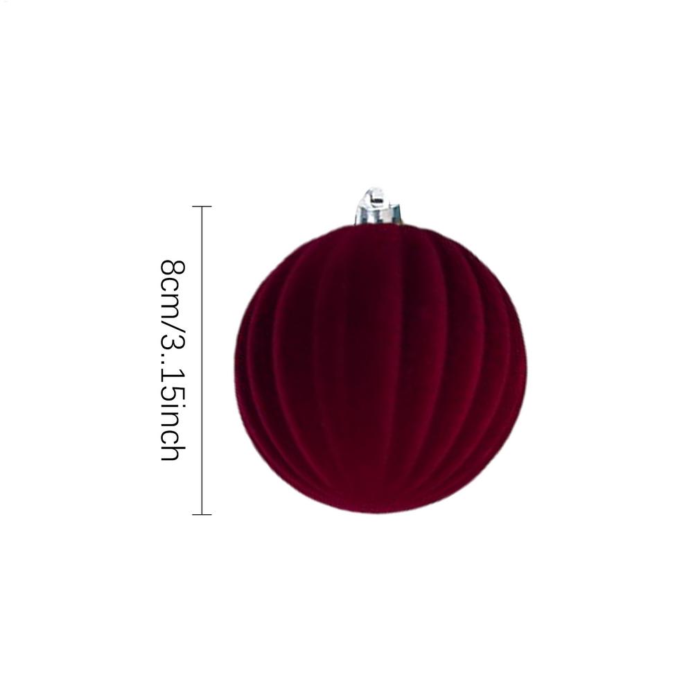 

12pcs/box Velvet Christmas Balls Flocked Tree Balls Pendant Ornaments Luxurious Design Decoration for christmas decorations 8cm вино красного