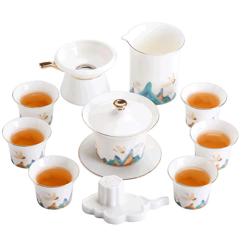 

Auspicious Mountain Crane 12-Piece Auto-Fill Tea Set