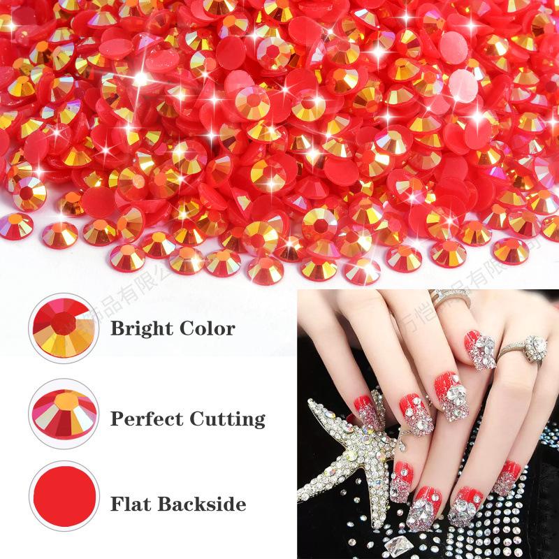 Jelly Resin Flat-Bottomed Diamond, Nail Art Beauty, Mobile Phone Case Decorative Rhinestone Diy Decorative Clothing Accessories