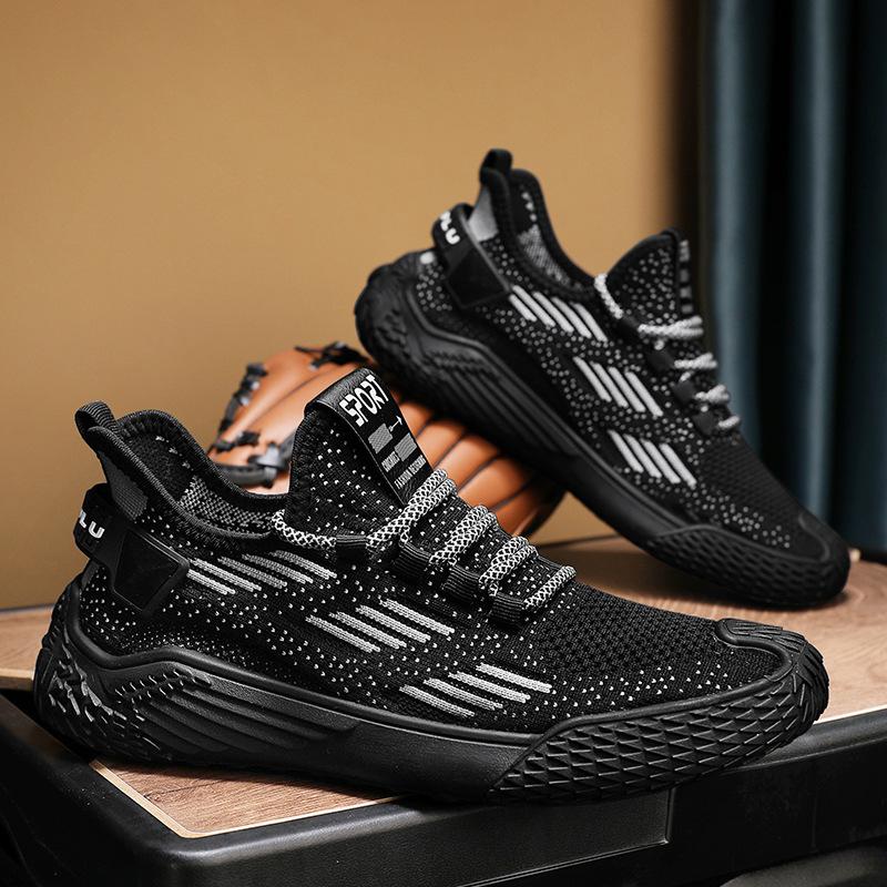 Men's shoes summer breathable deodorant fly-woven mesh mesh shoes non-slip soft-soled casual running shoes