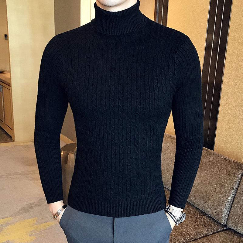 Pánský pletený svetr s rolákem Slim Fit – kolekce podzim/zima 2023
