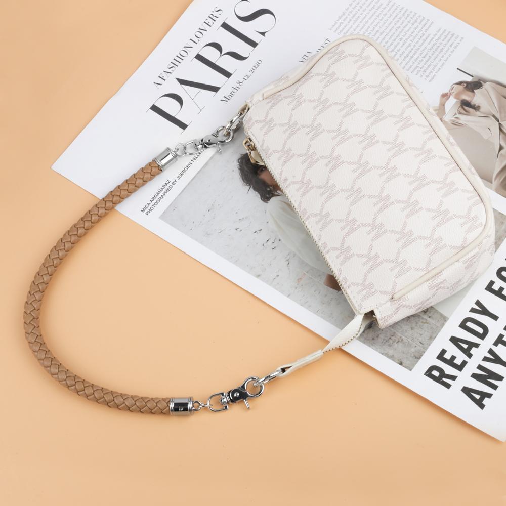 PU Leather Shoulder Bag Strap Durable Braided Rope Short Handles For Handbag Purse Belts DIY Replacement Bag Accessories