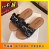 Non-slip outer wear fashion popular versatile slippers women 2025 summer new casual flat bow one-word drag women