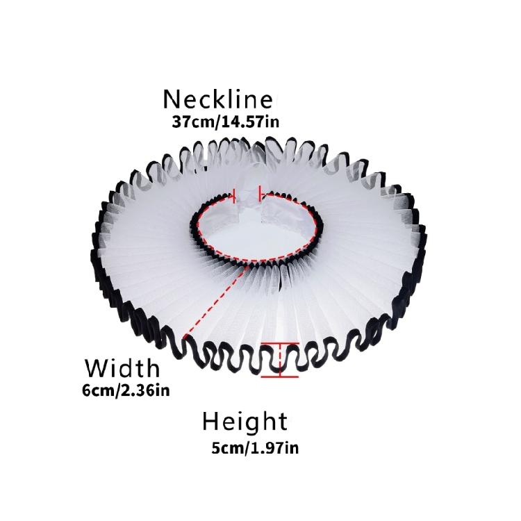 Adjustable Tie Ruffled Collar Retro For Victorian Age Costumes and Cosplay Halloween Accessory Versatile Collar