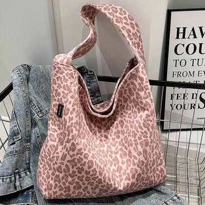 Leopard Print Bag Women's Large-capacity New Casual Simple Double-sided Shoulder Bag Commuter Tote Bag