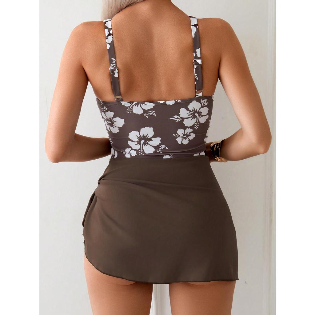 2026 Nouveau Maillot de Bain Jupe Une-pièce Fin Mode Européenne et Américaine avec Impression pour Femme