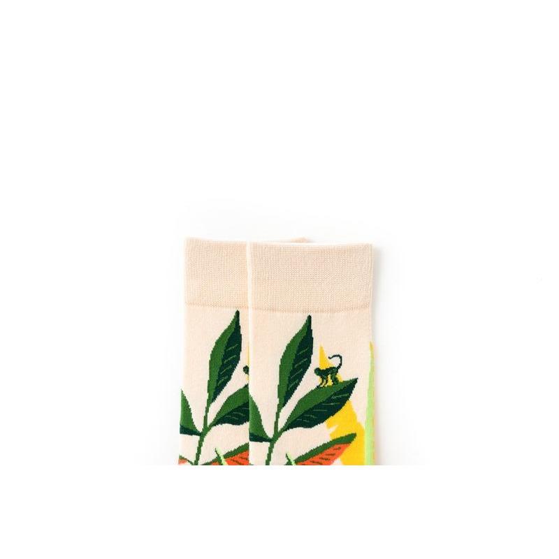 Men and Women Couples Socks Stockings Medium Tube Spring Trend Oil Painting