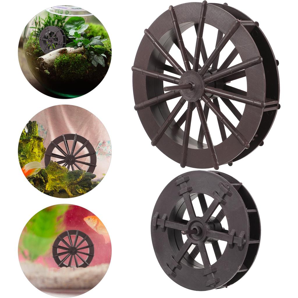 2 stk Fontene Feng Shui Hjul Foss Bordplate Simuleringsmodell DIY Dekor Høytrykksspyler Hjul Innendørs Roterende