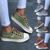Women's Round-Toe Elastic Canvas Flat Casual Sneakers