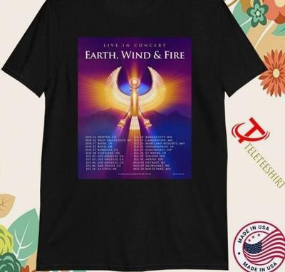 Earth Wind and Fire Live In Concert Tour Estiva 2025 Regali per i Fan Maglietta del Concerto
