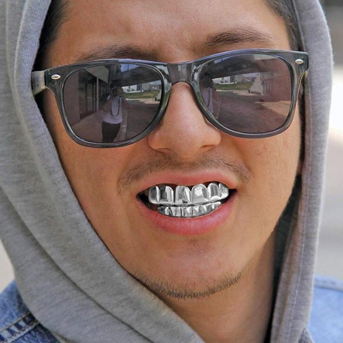 SHOP-STORY - Sada zubů ve stylu Hip Hop Grillz - Stříbrná