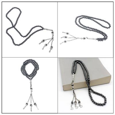 Muslims Meditation Beads 99 Black Beads Bracelet Comfortable Spiritual Jewelry For Cultural Expression And Outfits