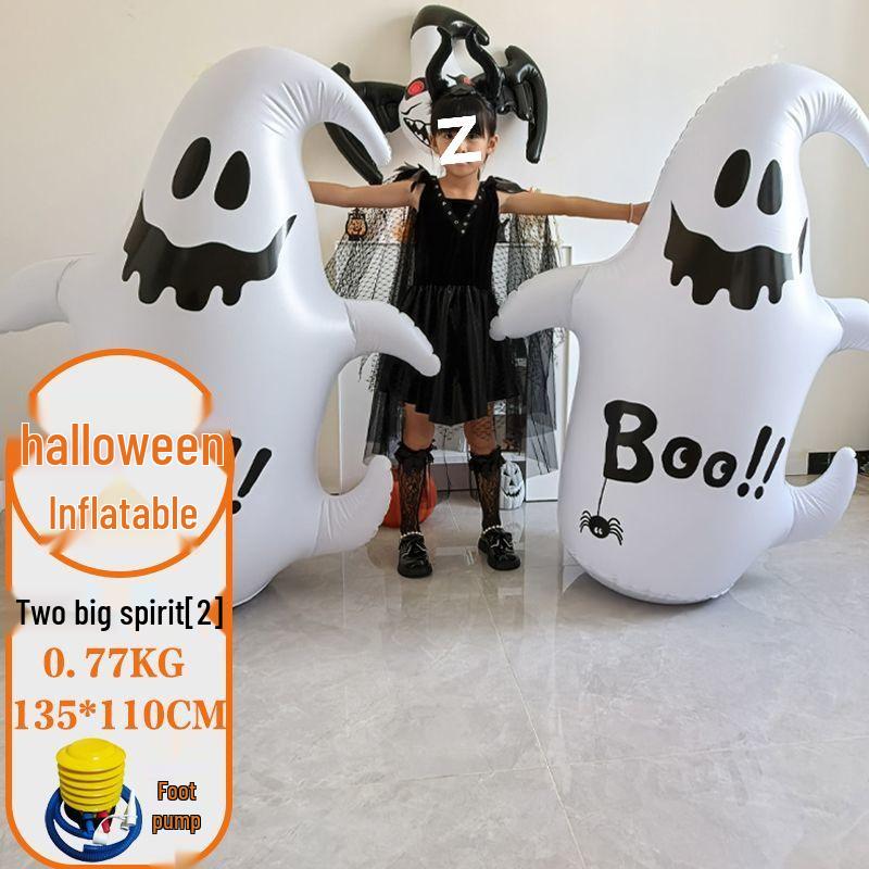 Halloween Inflatable Pumpkin Ghost Lantern Decoration Ornaments Costume Headwear