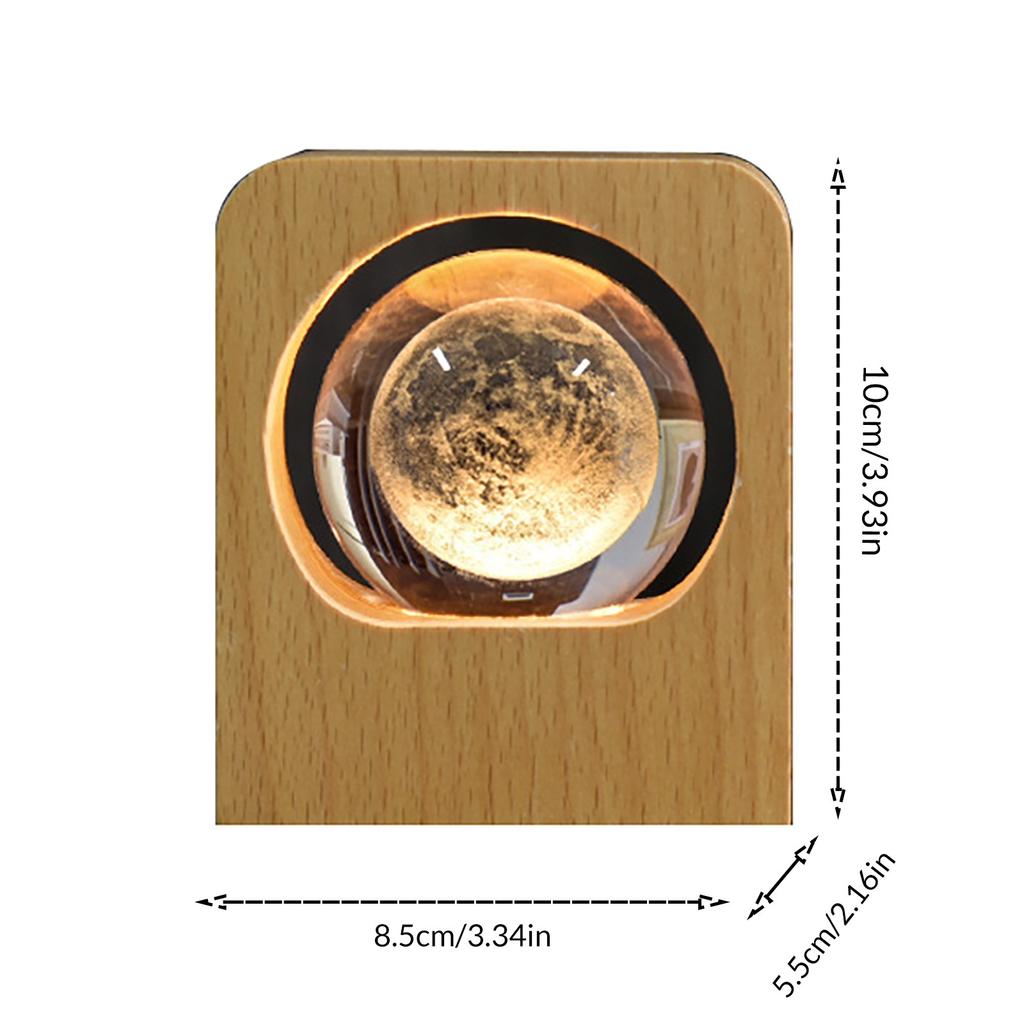 Personalized Customized Luminous Crystal Ball DIY Wooden House Ornaments Desktop Charging Model Super Long Battery Life Night Light Creative Crafts