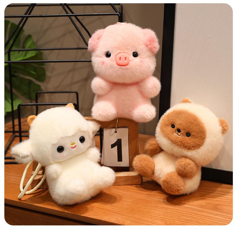 Siamese Cat, Penguin, Chicken, Sheep & Pig Plush Doll Desk Companions