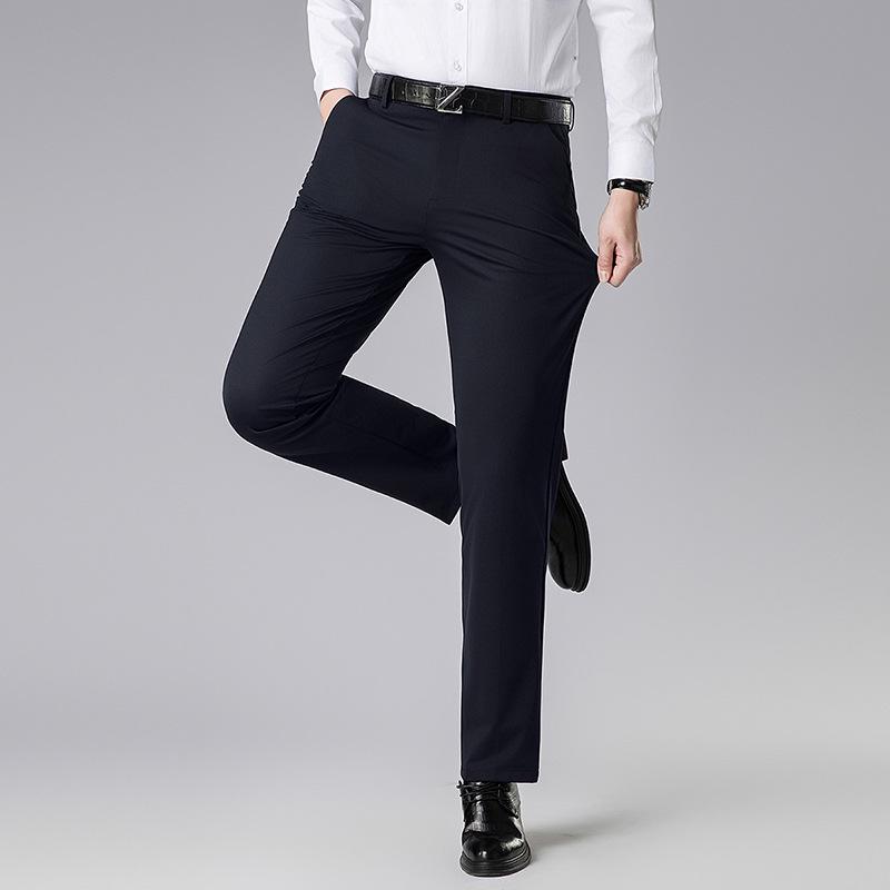2026 Spring/Summer Men's Casual Knit Pants - Fashionable, Versatile, Middle-Aged Business Wear, Straight Loose Fit