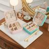Portable Mini Jewelry Storage Box Travel Organizer Jewelry Case Leather Storage Earrings Necklace Ring Jewelry Organizer Display