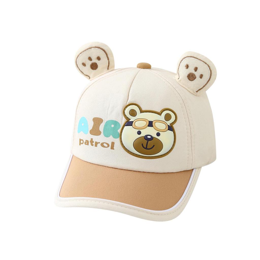 Spring/Summer Kids Baseball Cap with Cute Bear Design - Sun Protection for Boys & Girls