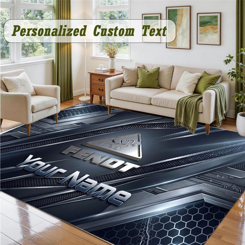 Crystal Velvet Square Rug Custom NameFendt Pattern Non Slip Home Floor Decor Rug