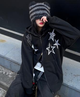 Notusual Dot Star 2-Way Zip-Up Hoodie 2 Colors