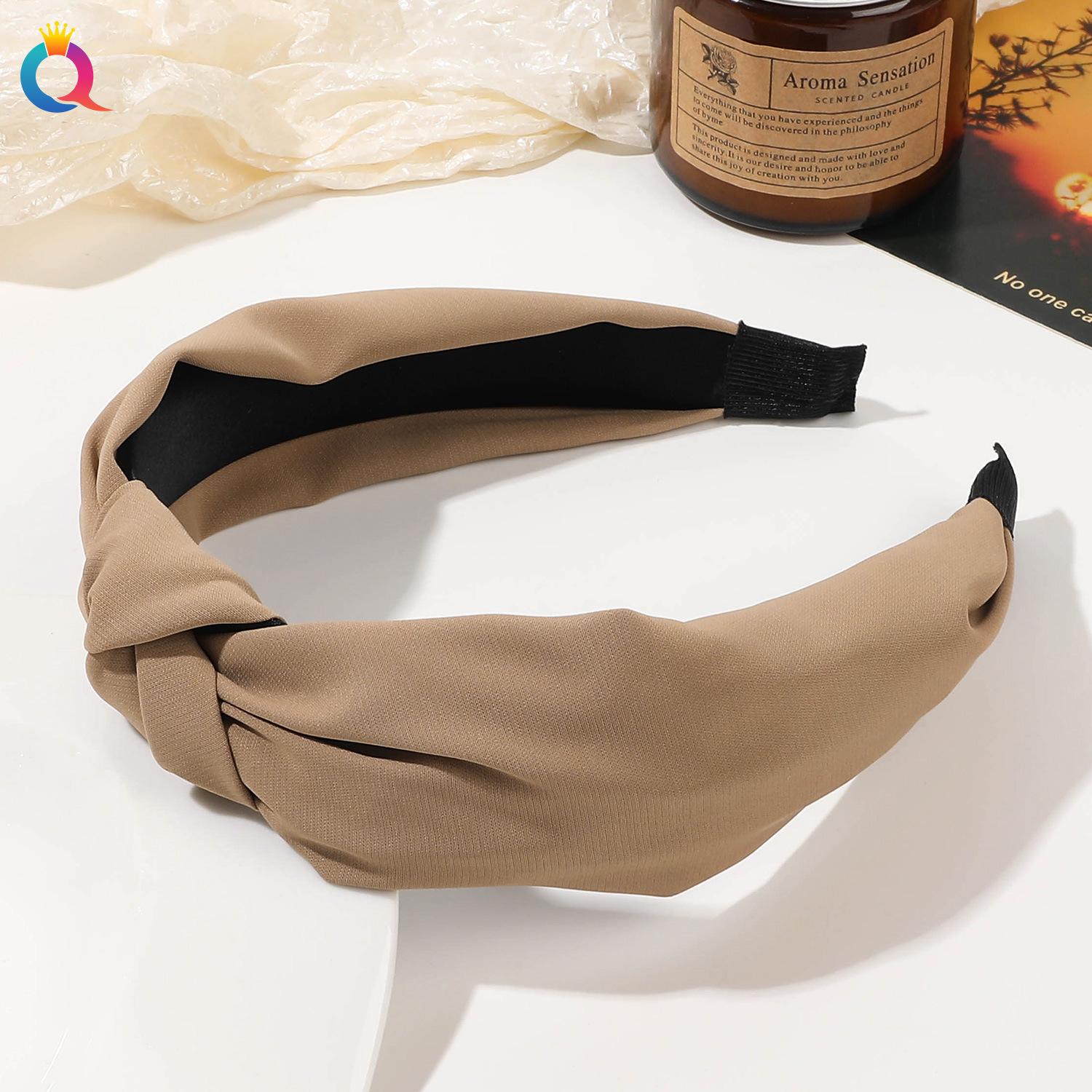 

Женская винтажная повязка для волос, женская эластичная повязка для волос с узлом, широкая повязка на голову с витой тканью, тюрбан, вязаные повязки на голову