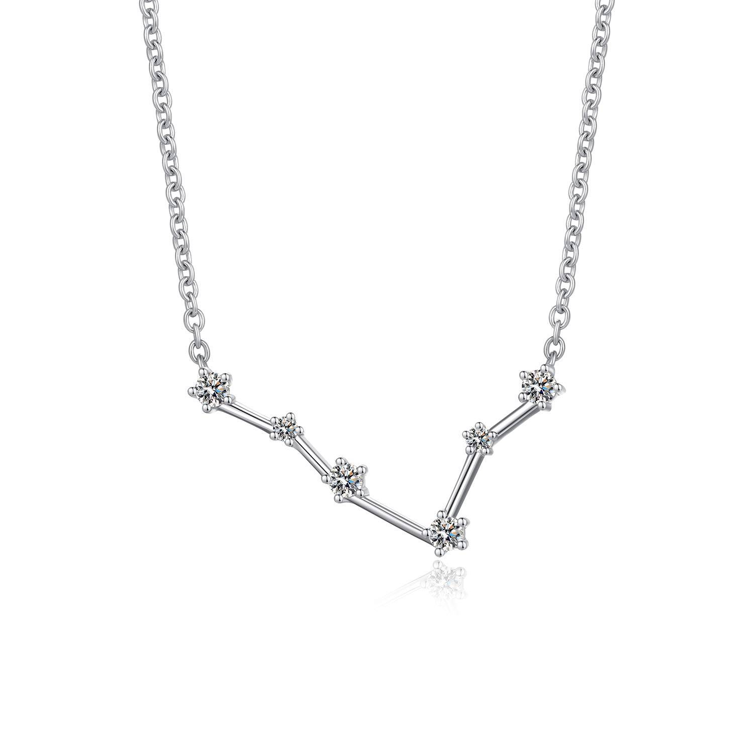 

12 Constellation Necklace 925 Sterling Silver Constellation Pendant Necklace Delicate Rhinestone Constellation Sign Elegant Cubic Zirconia