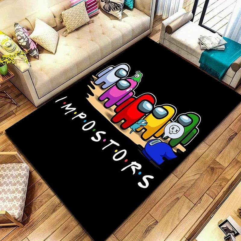 Among Us Teppich für Wohnzimmer Schlafzimmer Zuhause Sofadekoration, Kinder spielen Rutschfeste Bodenmatte