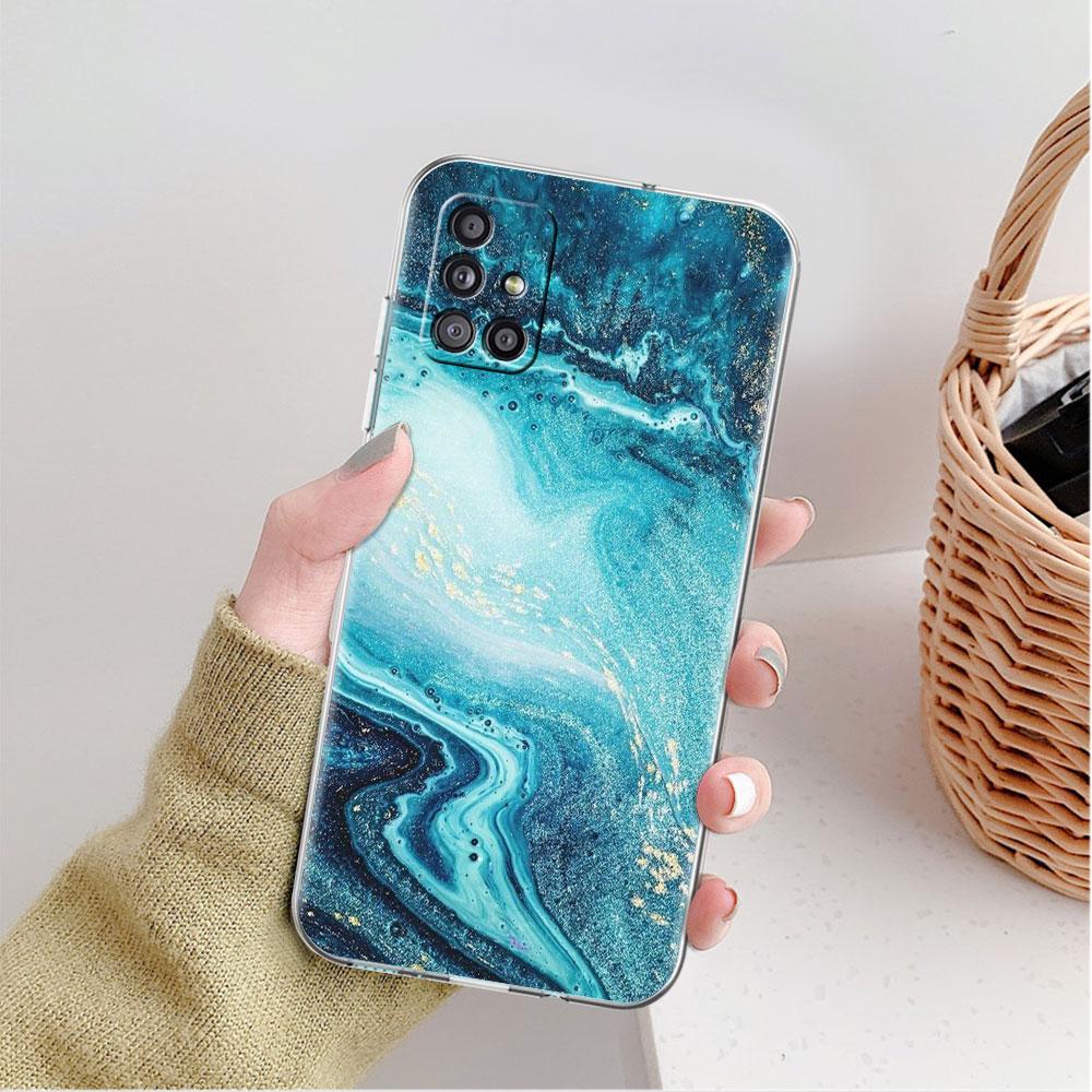 Marble Pattern Luxury Cool Clear Case For Samsung Galaxy A52 A12 A51 A32 A21s A71 A32 A22 A50 A70 A31 A72 5G Phone Cover