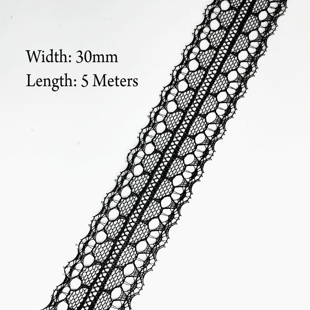 5 Meter Weiß Schwarz Spitzenband Sortierte Muster Borten für Geschenkverpackung Weihnachten Hochzeitsdekorationen DIY Basteln Nähzubehör