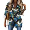 Women Street Fashion Shirt Abstract Evil Eye Casual 2025 New Spring and Autumn Blouse Long Sleeve Vintage Print Office Blouses