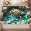 1 Moderne Illusion Teichschildkröte Fußmatte Flanell Bodenmatte Rutschfeste Badezimmerbodenmatte Verwendet für Schlafzimmer- und Wohnzimmereingänge