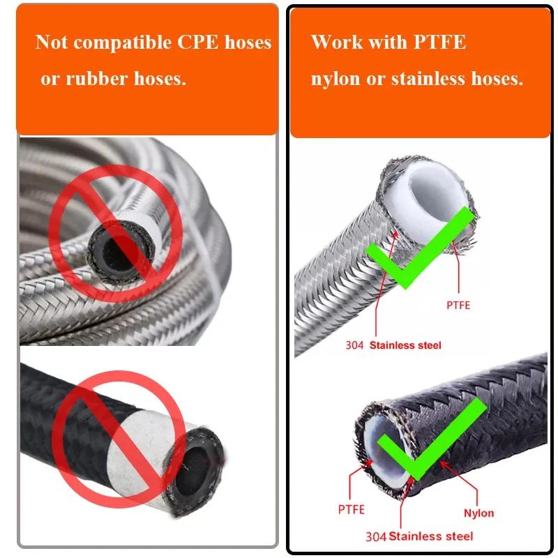 180 Degree AN3 AN4 AN6 AN8 AN10 AN12 Car Hose End Fitting Hose Adapter For Swivel PTFE Oil Fuel Line Aluminium Alloy