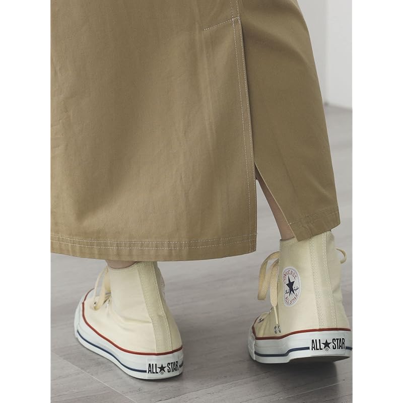 [Beams Heart] skirt with suspenders flared skirt ladies D.OLIVE FREE