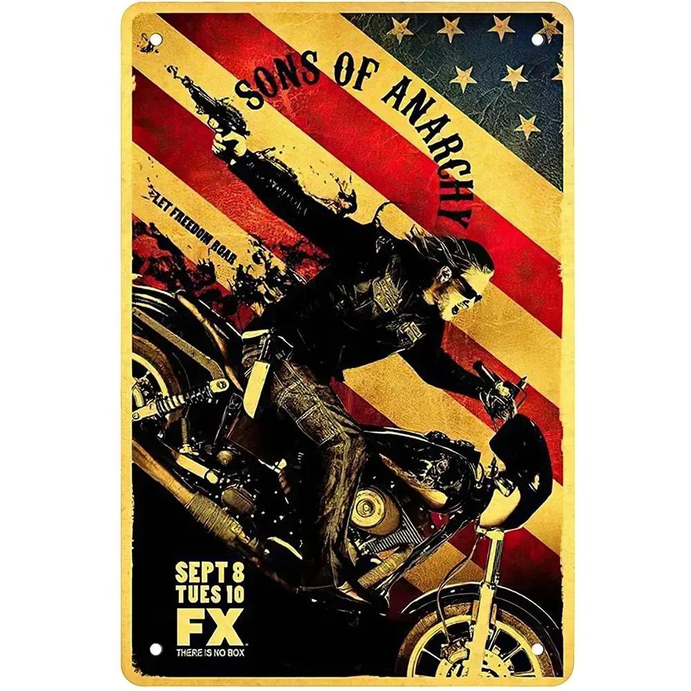Metall Blechschild Sons of Anarchy Fear The Reaper Plakette Poster Bauernhof Zuhause Café Wanddekoration Vintage Metallplatte 12*8 Zoll