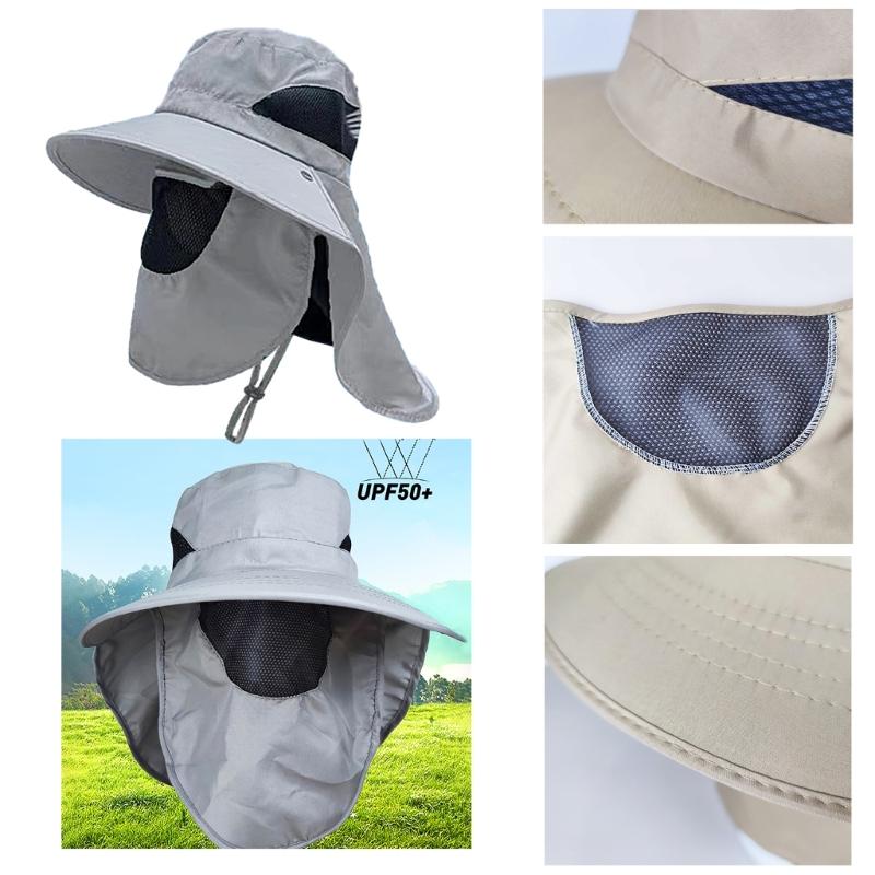 Foldable Sun Protections Hat Hikings Camping Casual Fishing Caps with Neck Flap
