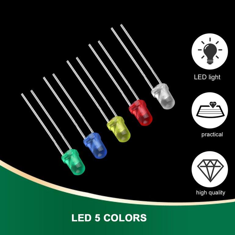 Buy Fu Ling 100 PCS Five Color LED Light Bulb High Power 2pin Emitting ...