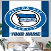 Hertha BSC Tapestry with Custom Name Wall Hanging Room Background Cloth Home Decor Beach Mat Yoga Mat Sofa Bed Sheet