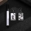 Acrylic Message Board Earrings Fun DIY Whiteboard Eardrop Minimalist with Marker Pen Erasable Drawing Board Dangler Women