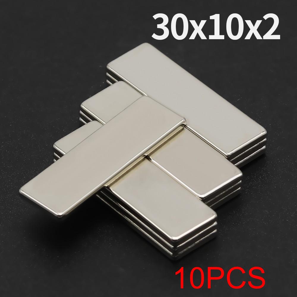 30x10x2mm Ισχυρός Μαγνήτης Νεοδυμίου N35 NdfeB Μόνιμος Μαγνητικός Μαγνήτες Μπλοκ Σούπερ Δυνατοί Μαγνήτες Ψυγείου DIY
