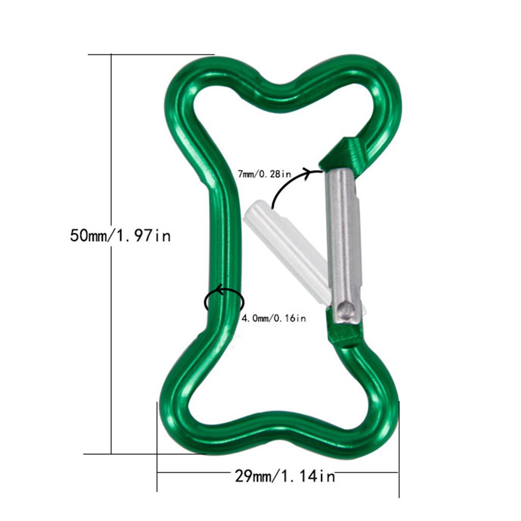 5Pcs Aluminum Alloy Bone Shape Spring Clasps Snap Hook Clip Carabiner Keychains Bag Clip Hook Buckle Connectors