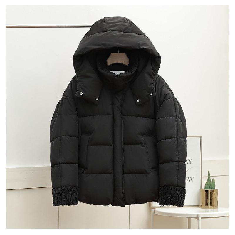 Splicing cotton clothing women's short cuff splicing lamb wool splicing season jacket