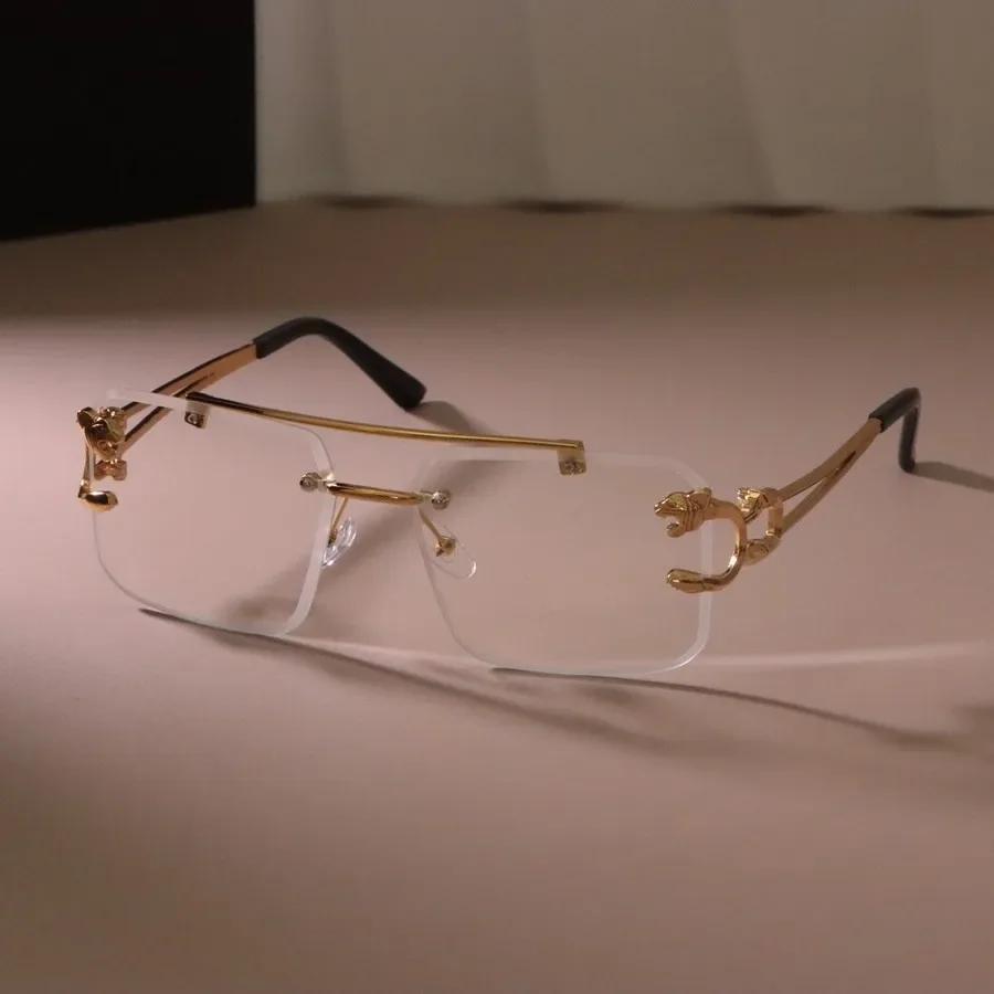 

Metal Rimless Classic Square Sunglasses Women Men Brand Designer Personality Sun Glasses Female Male Colors Mirror Other