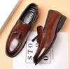 Fashion Summer new men's leather shoes casual business formal thick soles round head fashion super trend groom wedding party shoes D79