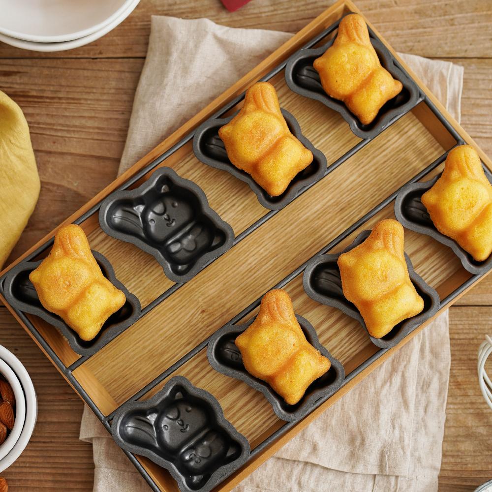 8 Células Esquilo Madeline Bolo Molde Metal Geléia Doce Sobremesa Assadeira Resistente Ao Calor Cozinha Pastelaria Bakeware Fácil de Limpar