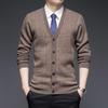 Dad's Winter Cashmere V-Neck Sweater: Thick, Warm, Loose-Fit Pullover for Middle-Aged & Young Men