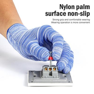 1 Paar gestreifte Gartenhandschuhe aus Nylon, farbecht, rutschfeste Arbeitshandschuhe, Haushaltshandschuhe für die Gartenreinigung, Pflanzung, Arbeit