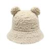 Women's Plush Hat Winter Warm Fisherman Hat Versatile Cute Little Bear Basin Hat