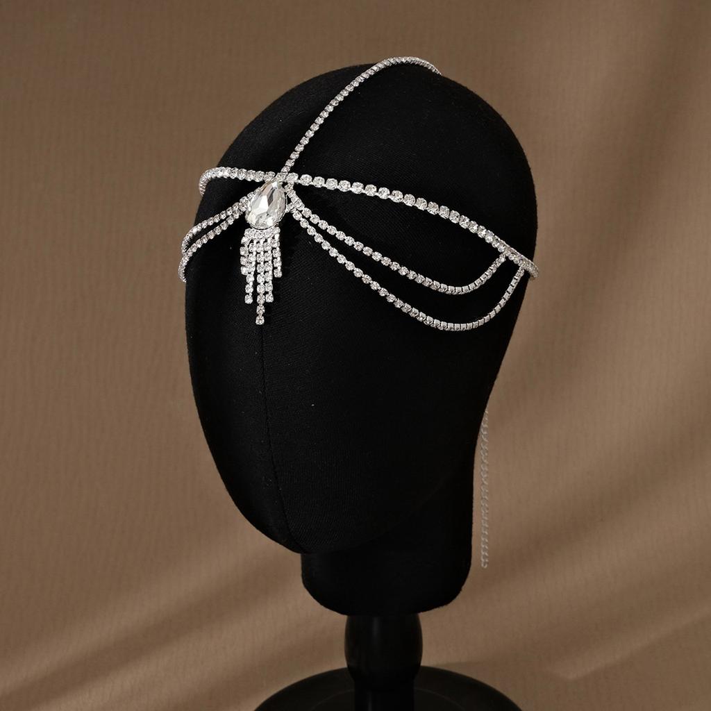 Sparkling Forehead Drop Headband Rhinestones Hair Chain Elegant Eyebrows Headchain Wedding Ceremony Charm Hair Ornament