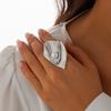 DIEZI Exaggerated Irregular Imitation Pearl Adjustable Rings For Women Men Fashion Gold Silver Color Metal Knuckle Joint Ring